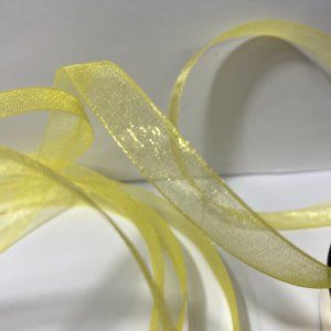 3 Yellow Organza Ribbon 3/8 Inch 60 Feet